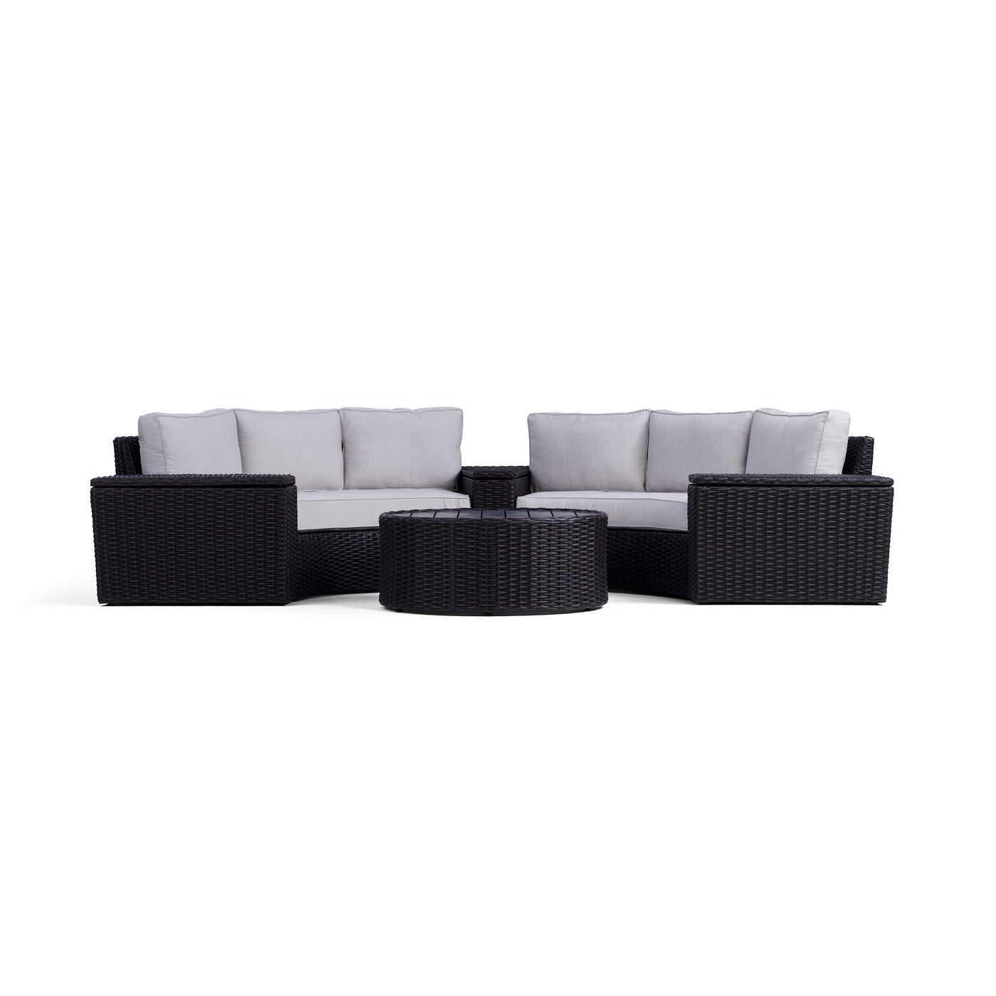 Yardbird Elliot Outdoor 6-Piece Round Sectional Set Outdoor Furniture