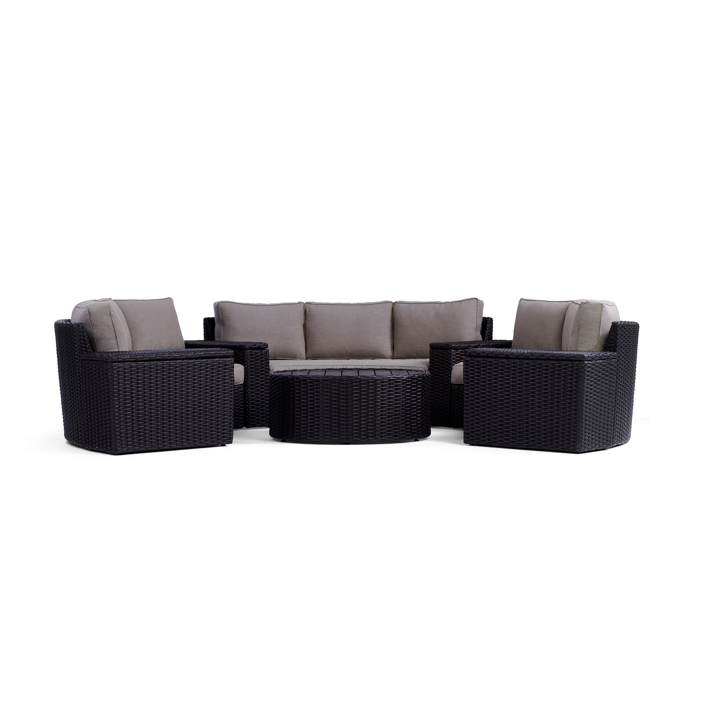 Yardbird Elliot Outdoor 8-Piece Round Sectional Set Outdoor Furniture