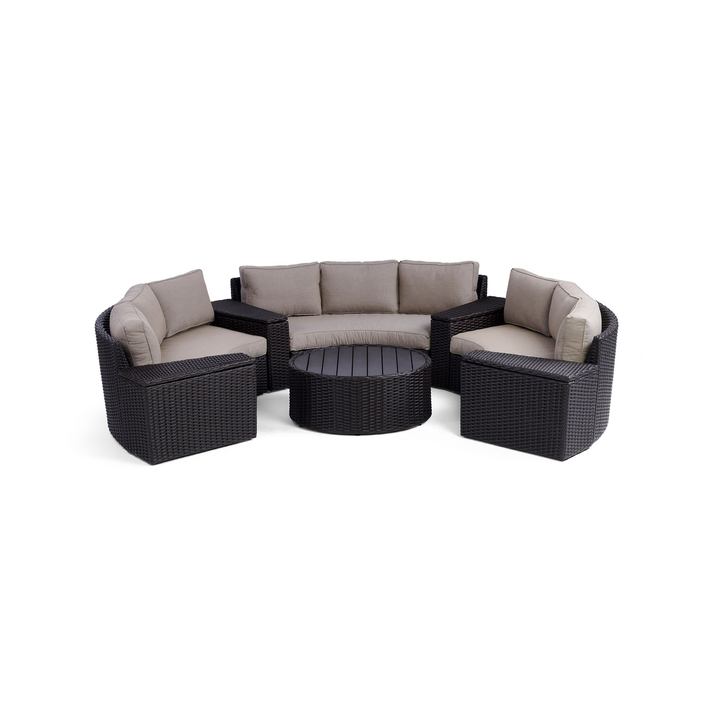 Yardbird Elliot Outdoor 8-Piece Round Sectional Set Outdoor Furniture