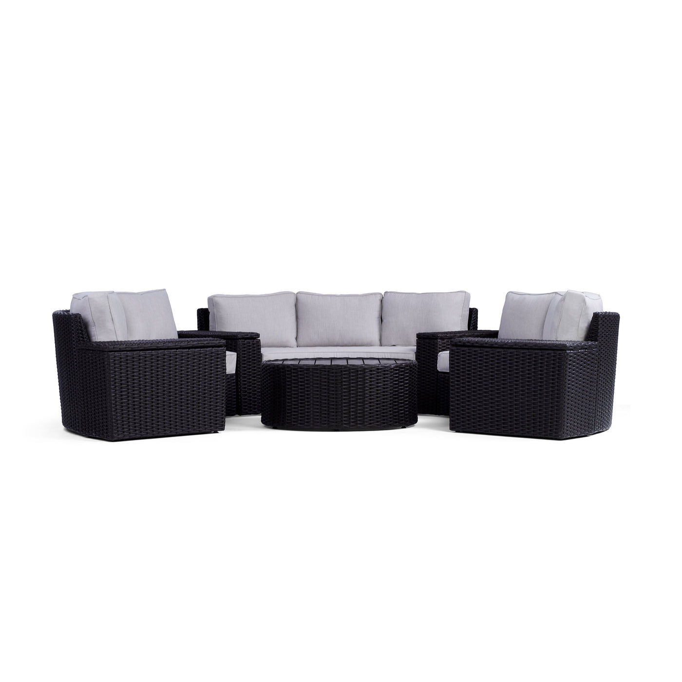 Yardbird Elliot Outdoor 8-Piece Round Sectional Set Outdoor Furniture