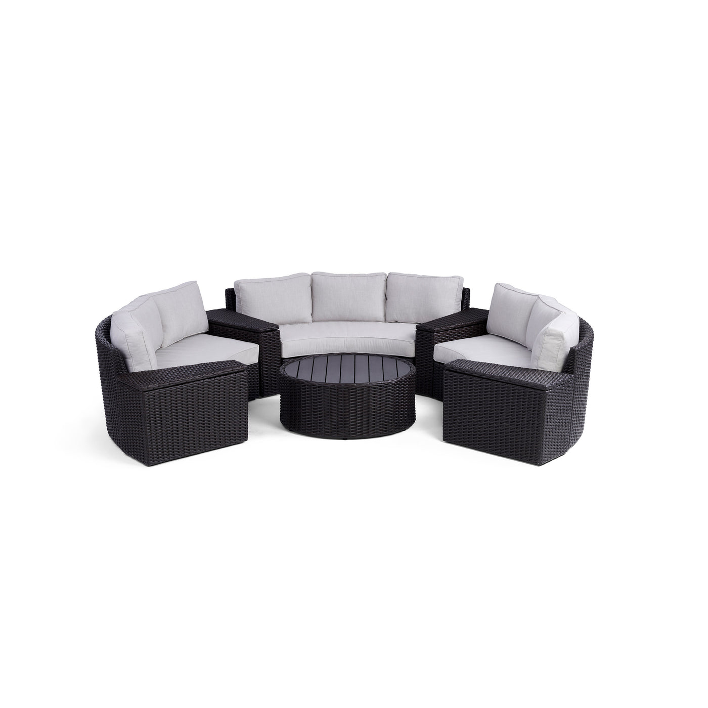 Yardbird Elliot Outdoor 8-Piece Round Sectional Set Outdoor Furniture