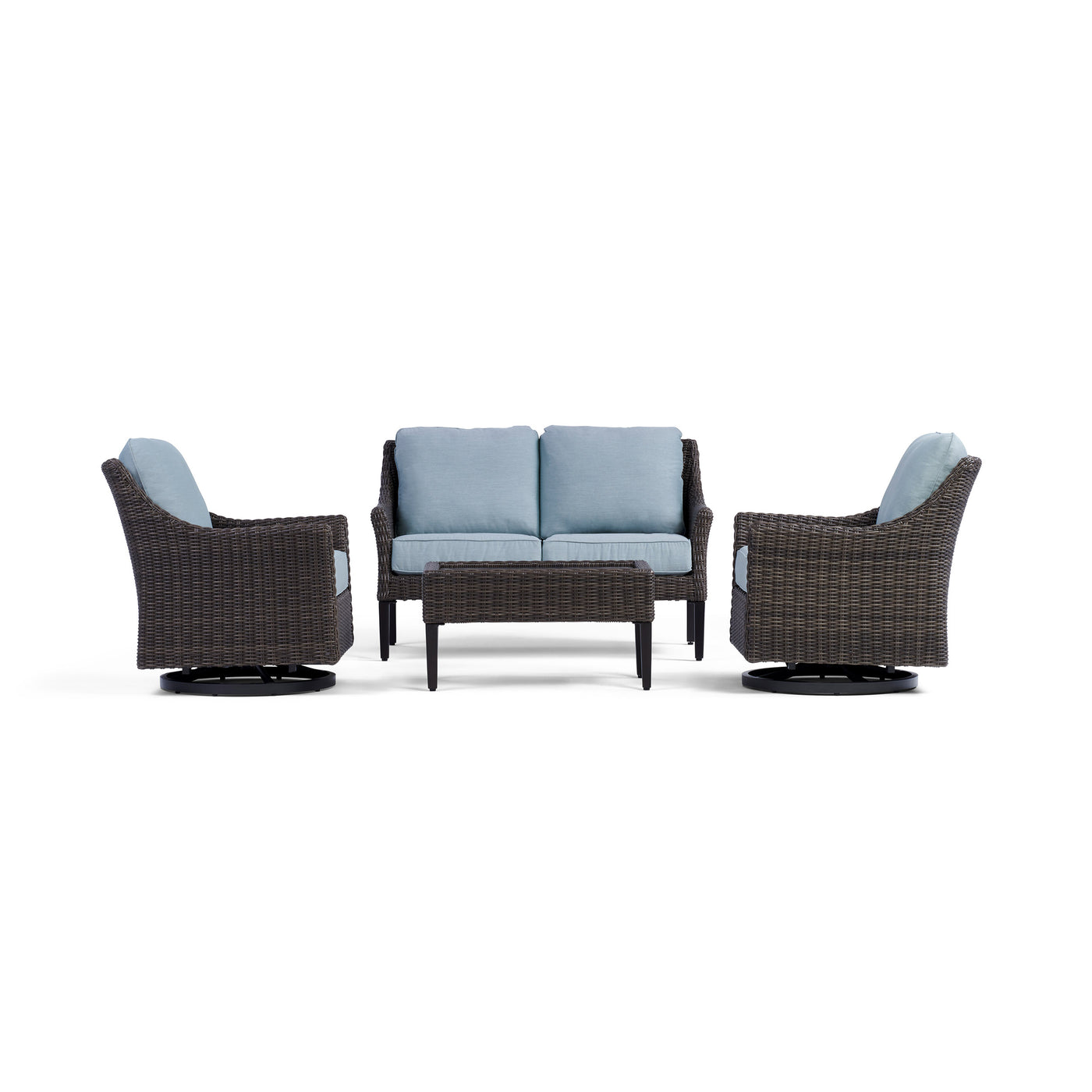  Yardbird Harriet Outdoor Loveseat Set with Swivel Glider Chairs Outdoor Furniture