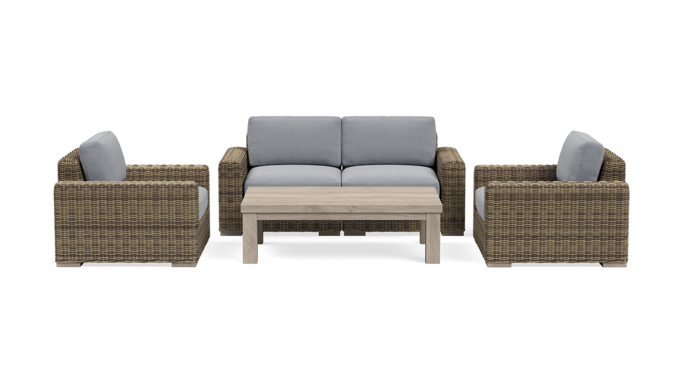 Ludlow Loveseat Set with Fixed Chairs