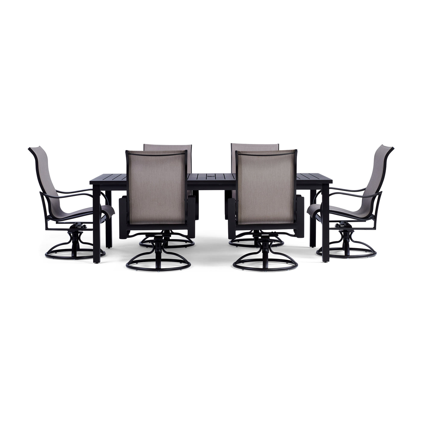 Yardbird Pepin 7 Piece Rectangular Outdoor Dining Set with Sling Chairs Outdoor Furniture