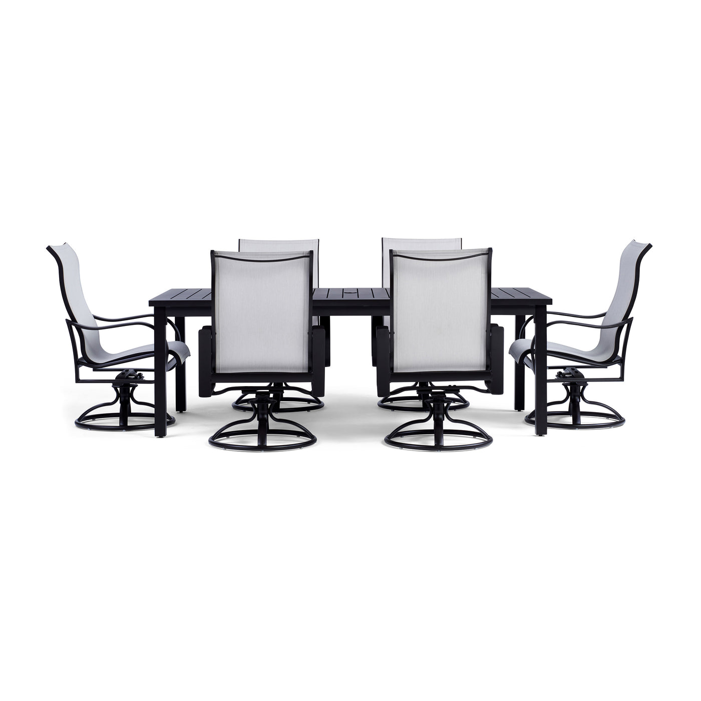 Yardbird Pepin 7 Piece Rectangular Outdoor Dining Set with Sling Chairs Outdoor Furniture