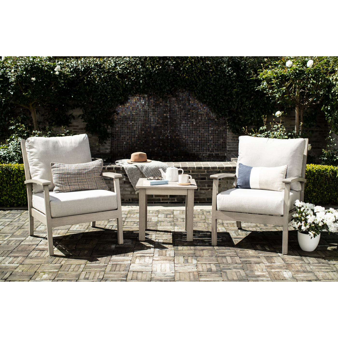  Yardbird Eden Outdoor Bistro Set with Fixed Chairs Outdoor Furniture